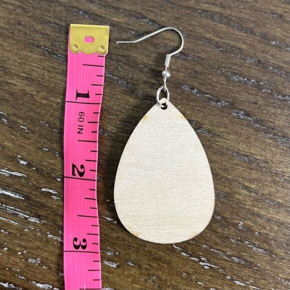 2/$10 ⭐️ 3/$12 | Wooden Teardrop Teach Love Inspire Earrings - Picture 3 of 5
